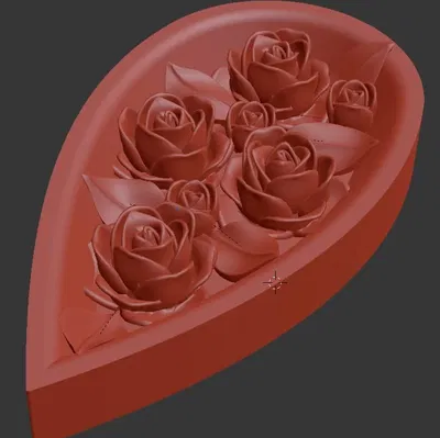 Hộp trang sức hình hoa hồng in bằng gỗ và đồng