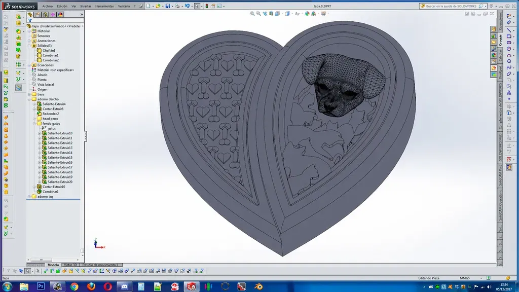 Hộp trang sức hình chó in từ gỗ và đồng - Image 6