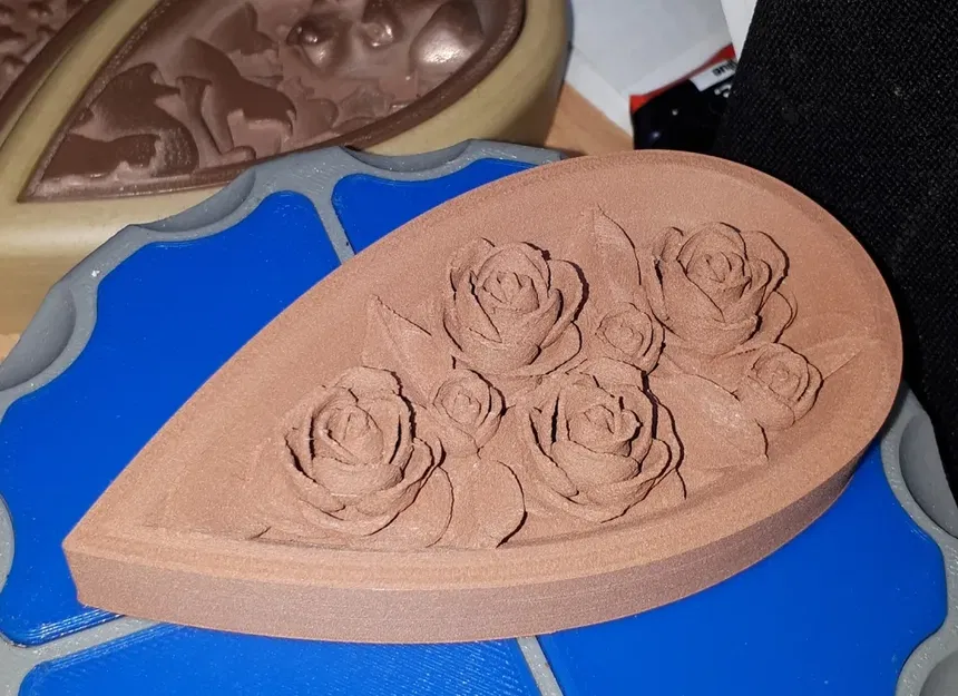 Hộp trang sức hình hoa hồng in bằng gỗ và đồng - Image 6