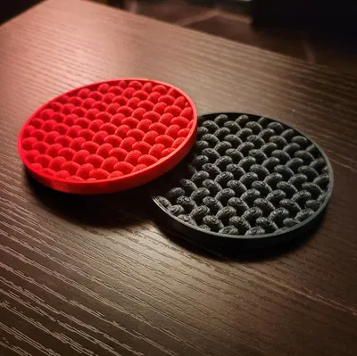 Đế lót ly tròn với họa tiết dệt đơn giản