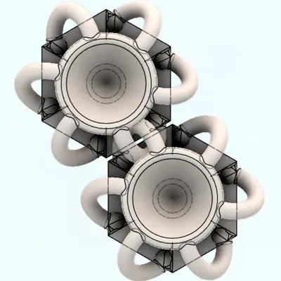 Chuỗi áo giáp NASA hình lục giác với mô hình STEP