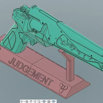 Giá đỡ trưng bày súng tay Judgement trong Destiny 2