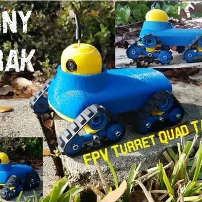Xe tăng FPV mini với tháp pháo điều khiển servo