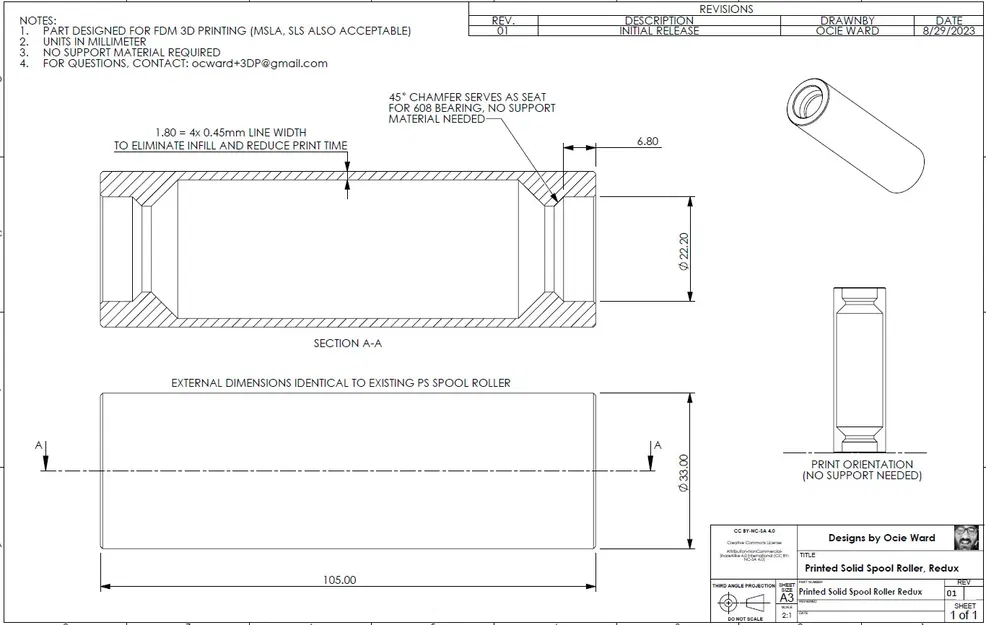Bánh xe cuộn filament in 3D không cần hỗ trợ - Image 1