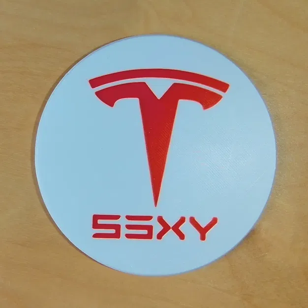 Đế lót ly Tesla S3XY với logo đặc trưng - Image 1