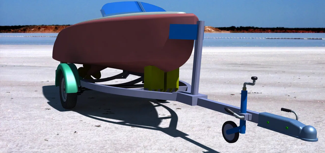 Thuyền máy cổ điển và rơ moóc đi kèm - Image 1