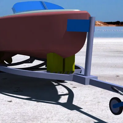 Thuyền máy cổ điển và rơ moóc đi kèm