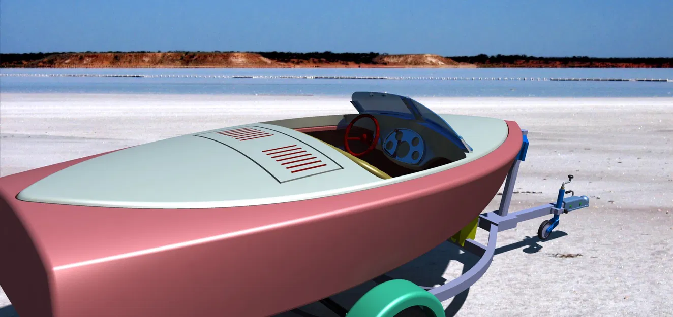 Thuyền máy cổ điển và rơ moóc đi kèm - Image 2