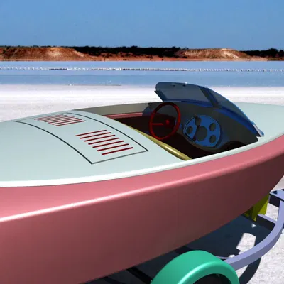 Thuyền máy cổ điển và rơ moóc đi kèm