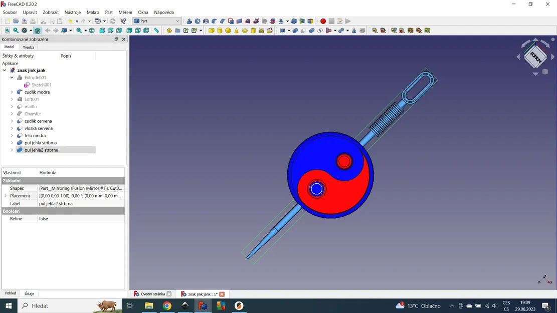 Kim châm cứu có biểu tượng Yin Yang, thiết kế lắp ghép - Image 2