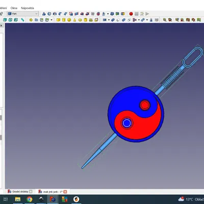 Kim châm cứu có biểu tượng Yin Yang, thiết kế lắp ghép