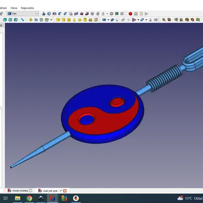 Kim châm cứu có biểu tượng Yin Yang, thiết kế lắp ghép