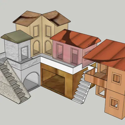 Mô hình nhà cho máng cỏ GT 26 thiết kế bằng SKETCHUP