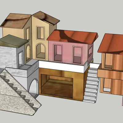 Mô hình nhà cho máng cỏ GT 26 thiết kế bằng SKETCHUP