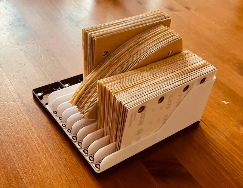 Mô-đun phân loại giấy nhám Gridfinity với 10 khe chứa - Image 1