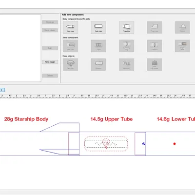 Tên lửa mô hình phong cách Starship v2
