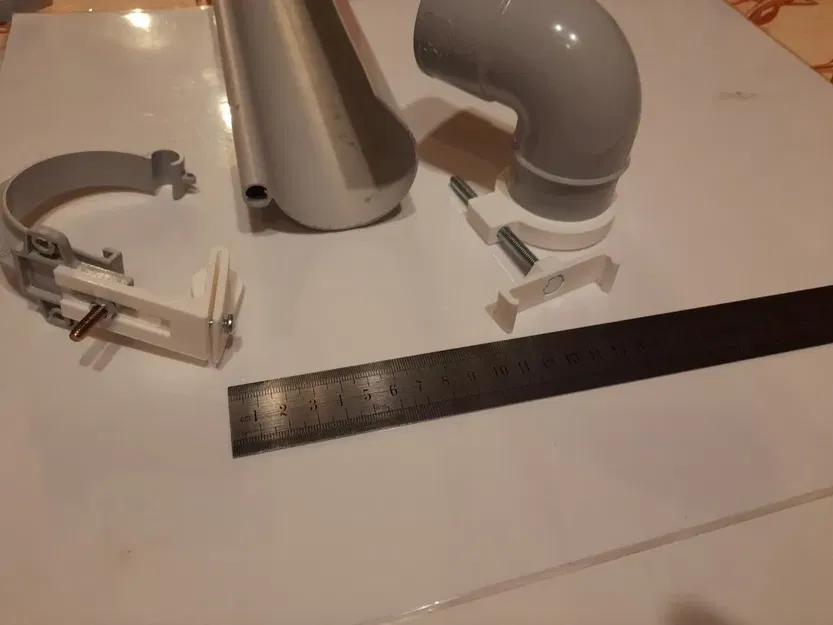 Bộ giá đỡ và kẹp cho máng nước nhựa nhỏ 50mm và 65mm - Image 7