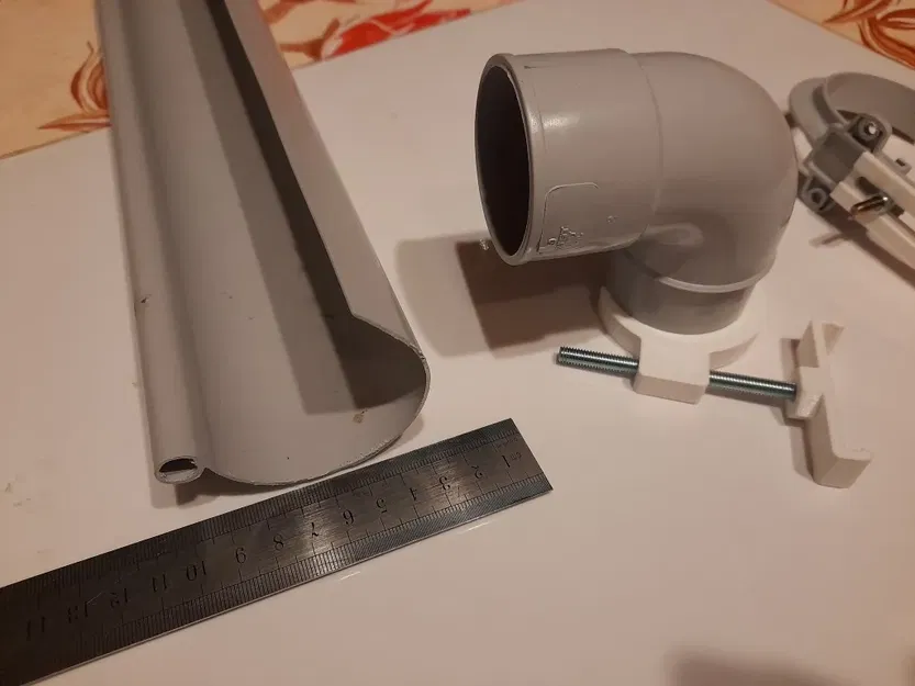 Bộ giá đỡ và kẹp cho máng nước nhựa nhỏ 50mm và 65mm - Image 11