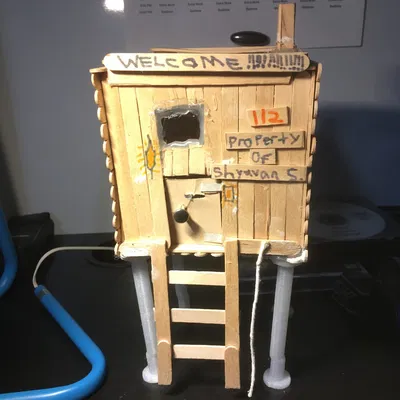 Chân đỡ cho ngôi nhà bằng que kem 3D