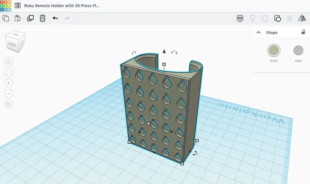 Giá đỡ điều khiển Roku với 30 lỗ cho nam châm 6x2mm - Image 4
