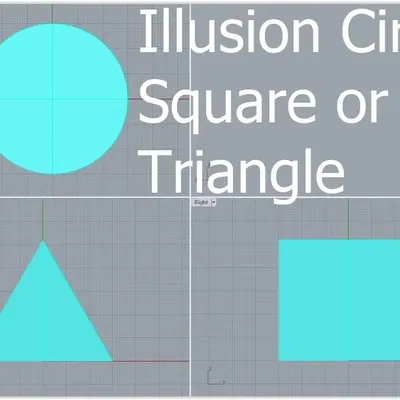 Mô hình 3D ảo ảnh hình tròn, vuông hoặc tam giác