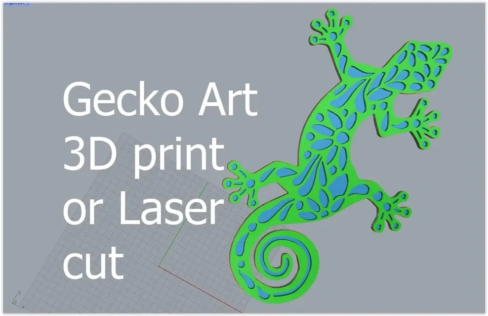 Nghệ thuật sân vườn Gecko cắt laser hoặc in 3D - Image 1