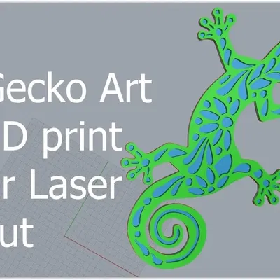 Nghệ thuật sân vườn Gecko cắt laser hoặc in 3D