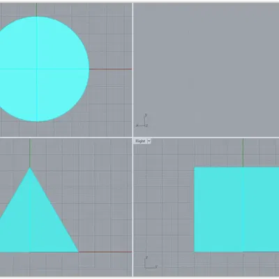 Mô hình 3D ảo ảnh hình tròn, vuông hoặc tam giác