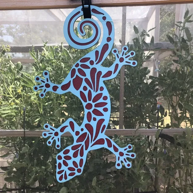 Nghệ thuật sân vườn Gecko cắt laser hoặc in 3D - Image 2