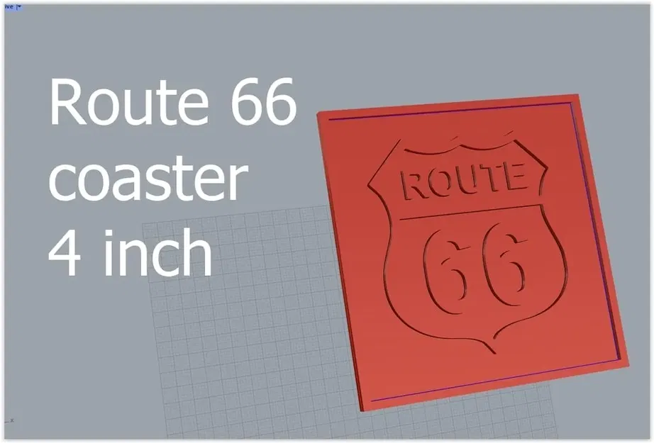 Đế ly Route 66 in 3D hoặc cắt laser - Image 1