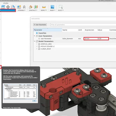 Mô hình điều chỉnh dây umbilical cho máy in Voron V2.4