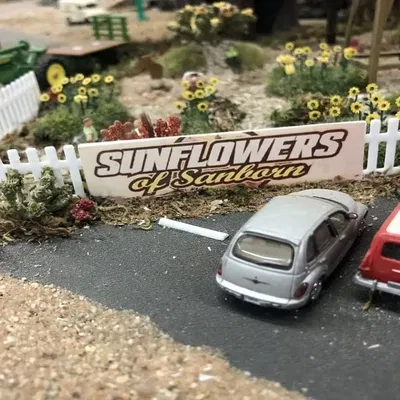 Rào chắn HO Scale với bảng hiệu