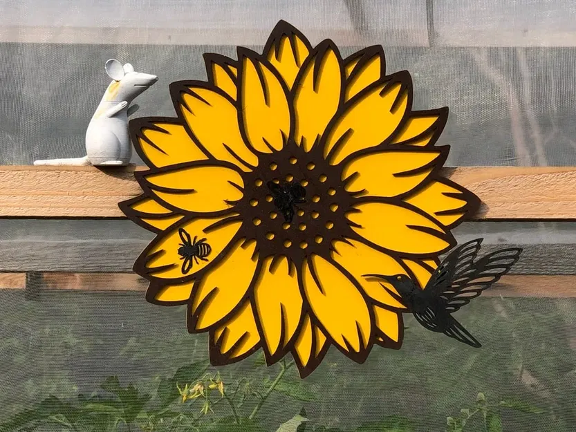 Nghệ thuật sân vườn in 3D hình hoa hướng dương - Image 2