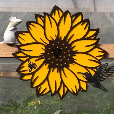 Nghệ thuật sân vườn in 3D hình hoa hướng dương