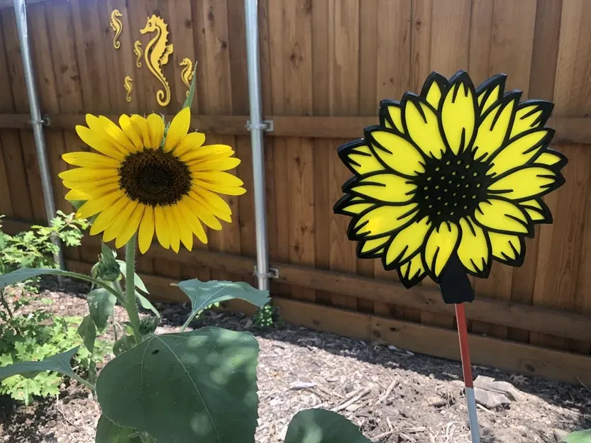 Nghệ thuật sân vườn in 3D hình hoa hướng dương - Image 3