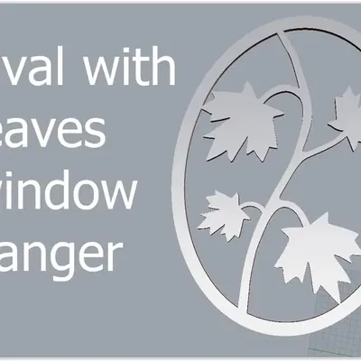 Giá treo cửa sổ oval có lá trang trí