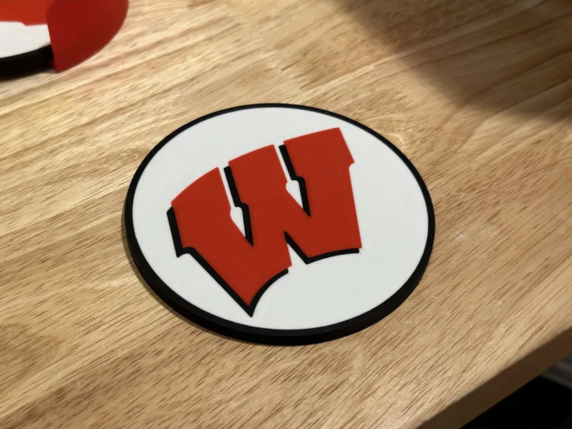 Đế lót ly UW-Madison với hình Bucky Badger và biểu tượng “W” - Image 1