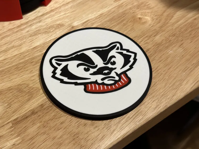 Đế lót ly UW-Madison với hình Bucky Badger và biểu tượng “W” - Image 3
