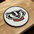 Đế lót ly UW-Madison với hình Bucky Badger và biểu tượng “W” - Thumbnail 3