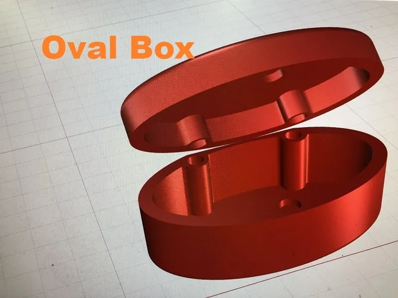 Hộp hình oval có bản lề 7 x 4 in bằng gỗ - Image 2