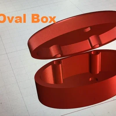 Hộp hình oval có bản lề 7 x 4 in bằng gỗ