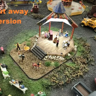 Bục biểu diễn mô hình tàu hỏa quy mô HO với đèn chiếu sáng