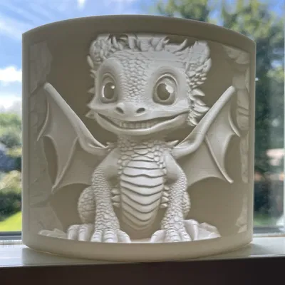 Đèn ngủ lithophane rồng con dễ thương