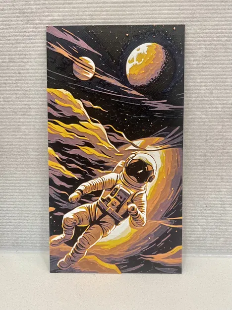 Phi hành gia đi dạo trong không gian với màu sắc sống động - Image 1