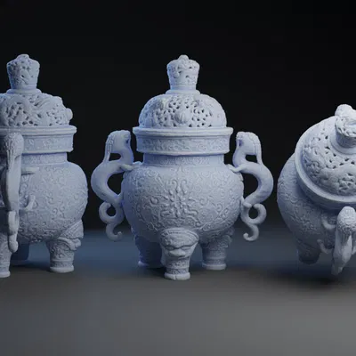 Lư hương thời Đinh với đế đèn LED trang trí