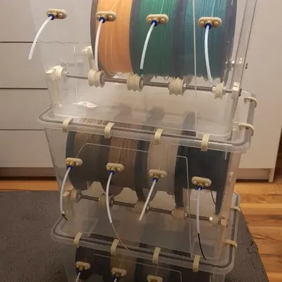 Hộp filament Ikea Samla 22L với giá đỡ và phụ kiện in 3D