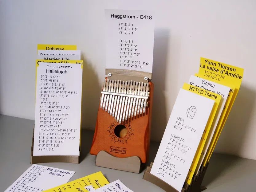 Giá đỡ và kệ cho bảng nhạc Kalimba (+20 bài hát in được) - Image 1