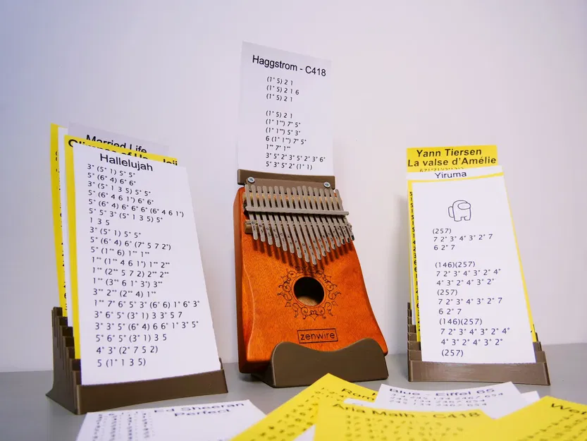 Giá đỡ và kệ cho bảng nhạc Kalimba (+20 bài hát in được) - Image 2