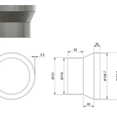 Bộ nối ống mềm 5" cho ống thông 6