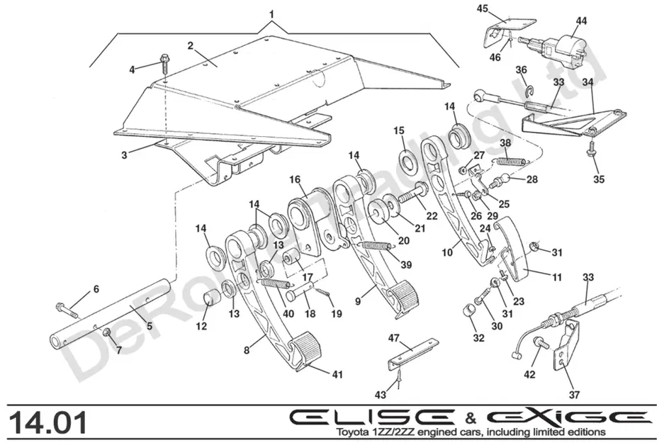 Bộ giới hạn cao su bàn đạp ga cho Lotus Elise/Exige - Image 2